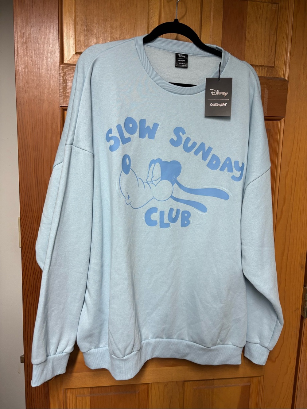 Disney Light Blue 'Slow Sunday Club' Crewneck Sweatshirt